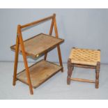 A footstool / tray stand, with two shelves.