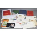 A group of philatelic items, including First Day Covers.