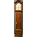 A 19th century mahogany cased grandfather clock by George Lacey of Portsmouth, eight day movement,