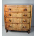 A Victorian mahogany chest of four long drawers.