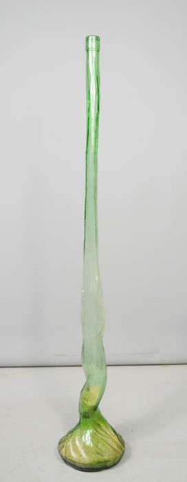 A tall retro green glass 113cm high