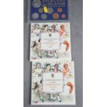 A group of presentation packs including coins and Falkland Islands 1982 , Commonwealth games and