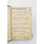 Grammatica Latin Institutiones Latin Grammar book, Edinburgh 1725.