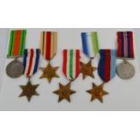 A group of seven WWII British Military Medals.