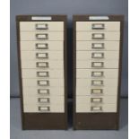 Two metal filing cabinets.