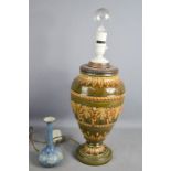 A Doulton stoneware glazed table lamp 36cm high, and a Doulton vase no 6226.