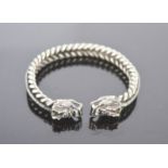 A Tibetan Miau silver dragon bangle.