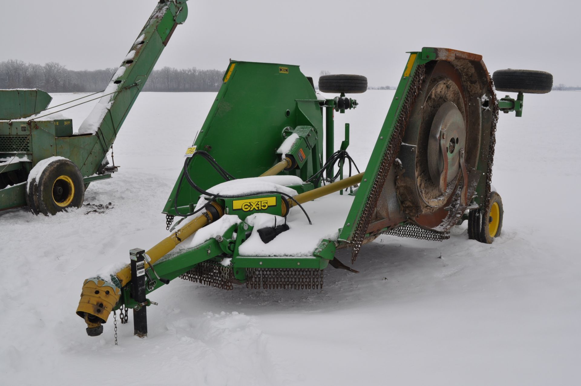 15’ John Deere CX15 rotary mower, 1000 pto, hyd fold, chains