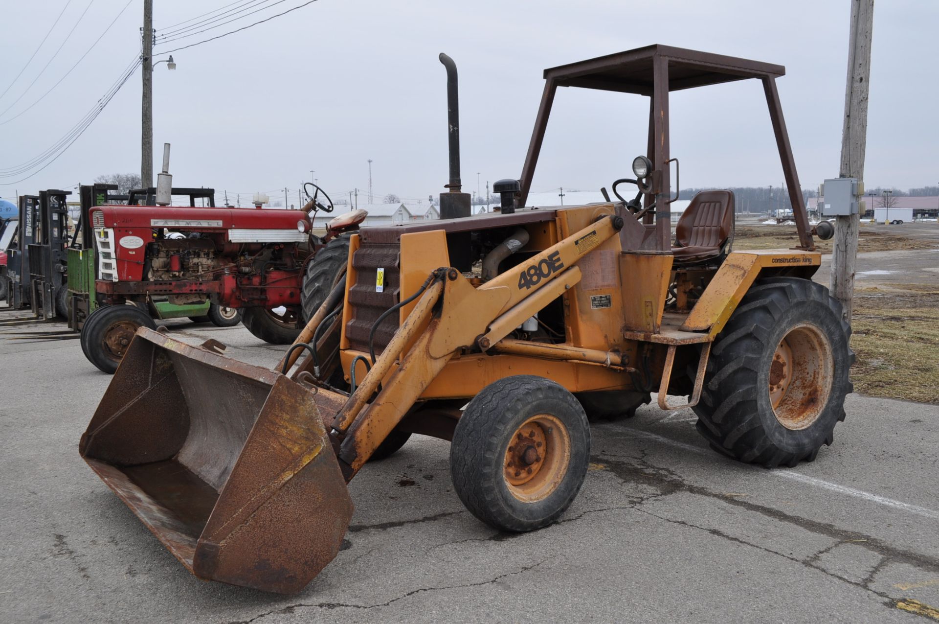 Case 480E Construction King loader tractor, diesel, ROPS, 7½’ bucket, SN JJG0001523