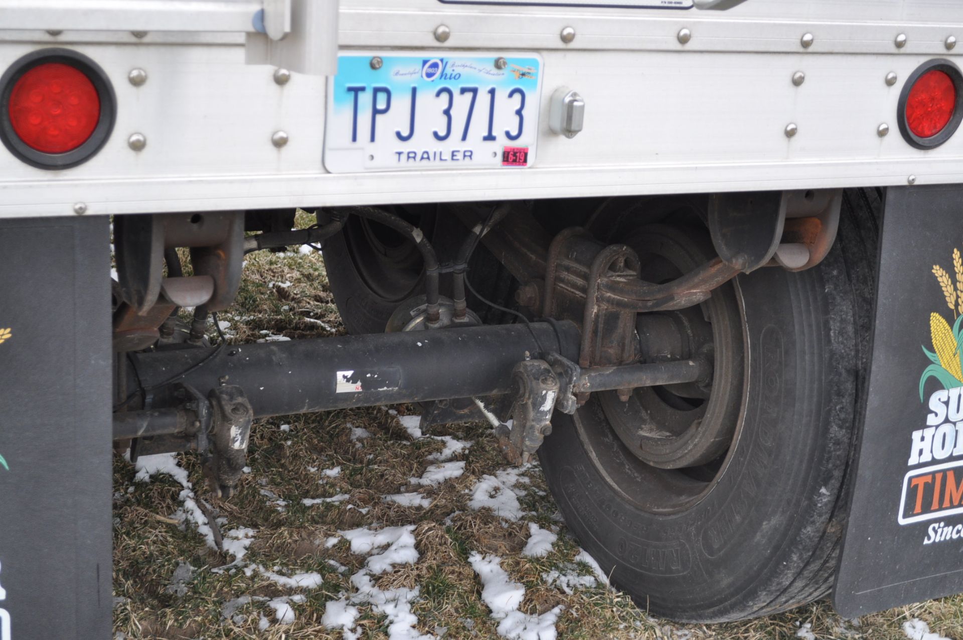 2014 Timpte 40’ hopper trailer, elec tarp, ag hopper, spring ride, 11 R 24.5 tires, 4 alum wheels, - Image 12 of 14