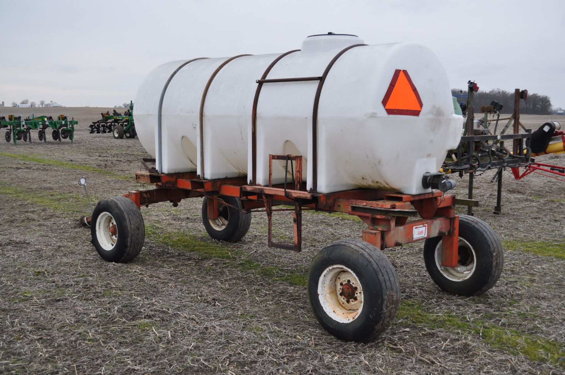 1000 gallon poly nurse trailer on Clark Hi-Boy gear, 11L-15 tires - Image 2 of 4