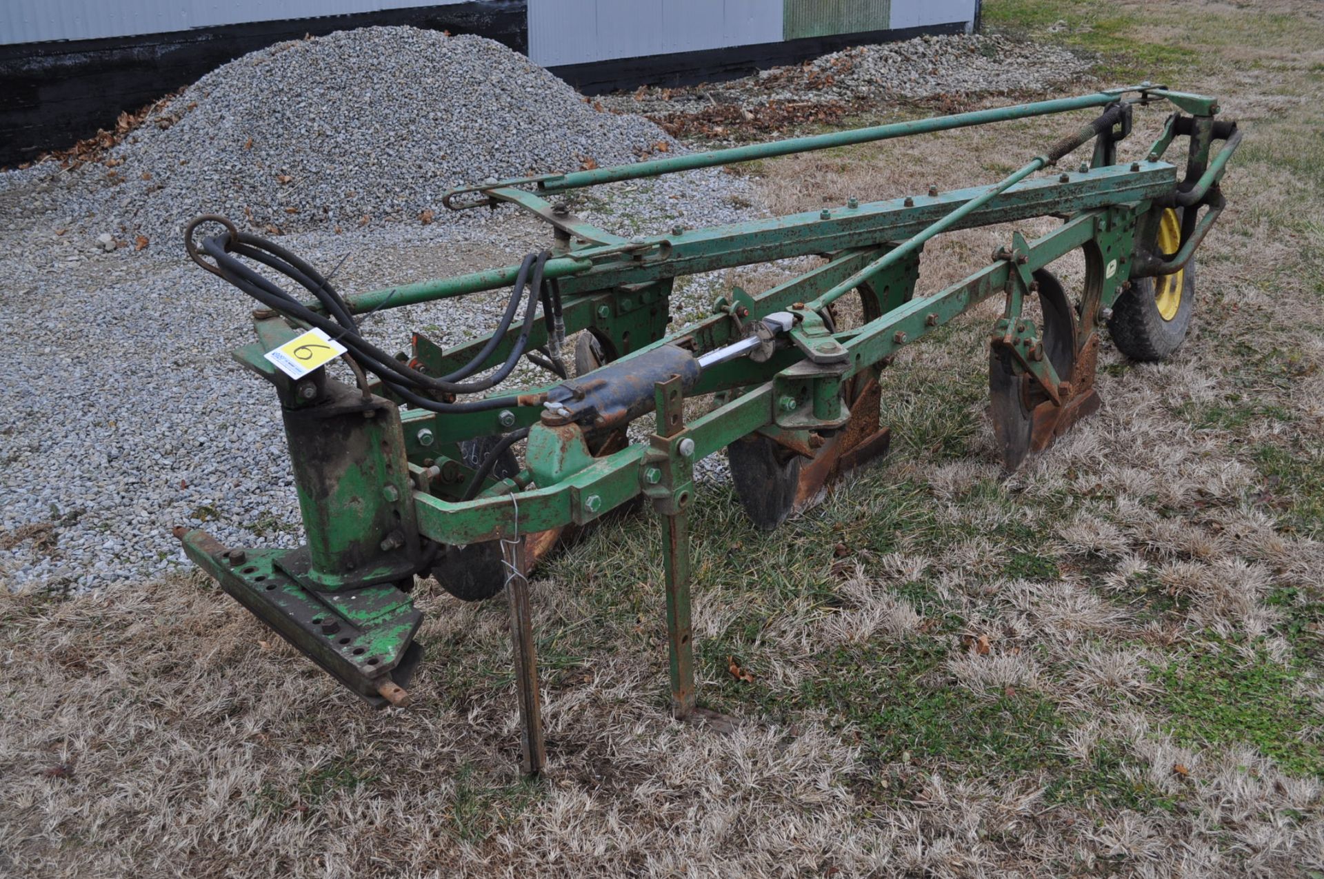 John Deere 145 3 btm moldboard plow, hyd tail wheel