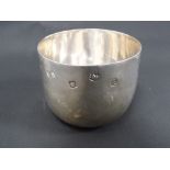 Silver tumbler cup, plain, maker's mark overstruck, 1976, 3 oz.