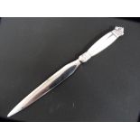 Georg Jensen, paper knife with silver handle, acanthus style pattern, c.1970.