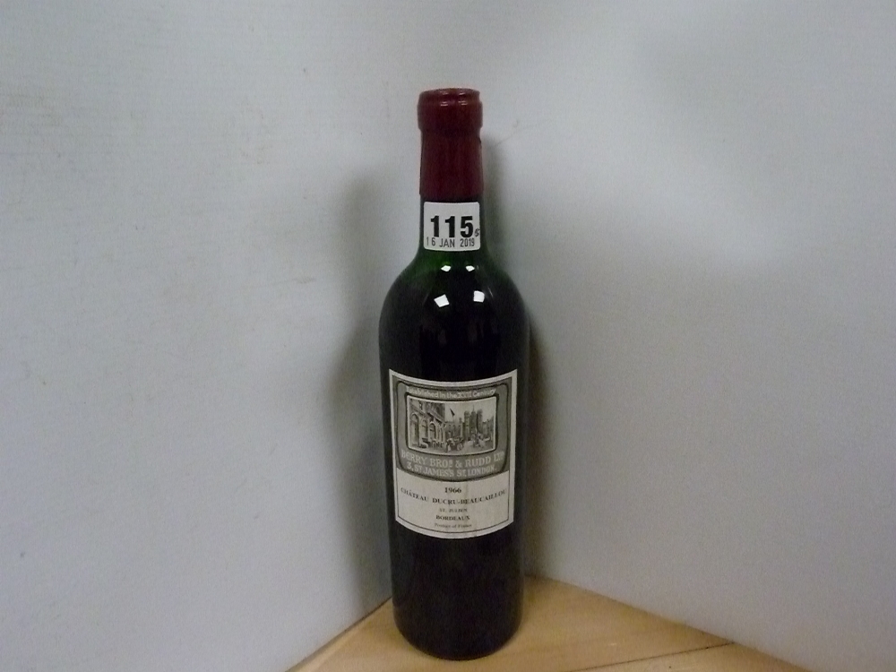 Bordeaux red wine: Berry Bros. & Rudd Chateau Ducru-Beaucaillou St. Julien 1966, one 75cl bottle.