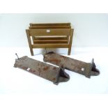 Pair of Edwardian mahogany wall brackets & a small modern Canterbury. (3).