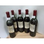 Bordeaux red wine: Berry Bros. & Rudd Chateau Lynch Moussas Pauillac 1966, five 75cl bottles. (5).