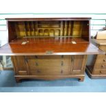 20th century North European mahogany bureau, the fall front opening to interior fitted with