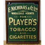 Large advertisement for E. Nicholas & Co. Ltd. ... for Player's Tobacco & Cigarettes, 110cm x 84cm.