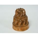 Benham & Froud circular copper jelly mould of tiered form, no. 249 with impressed mark, 13cm diam. &