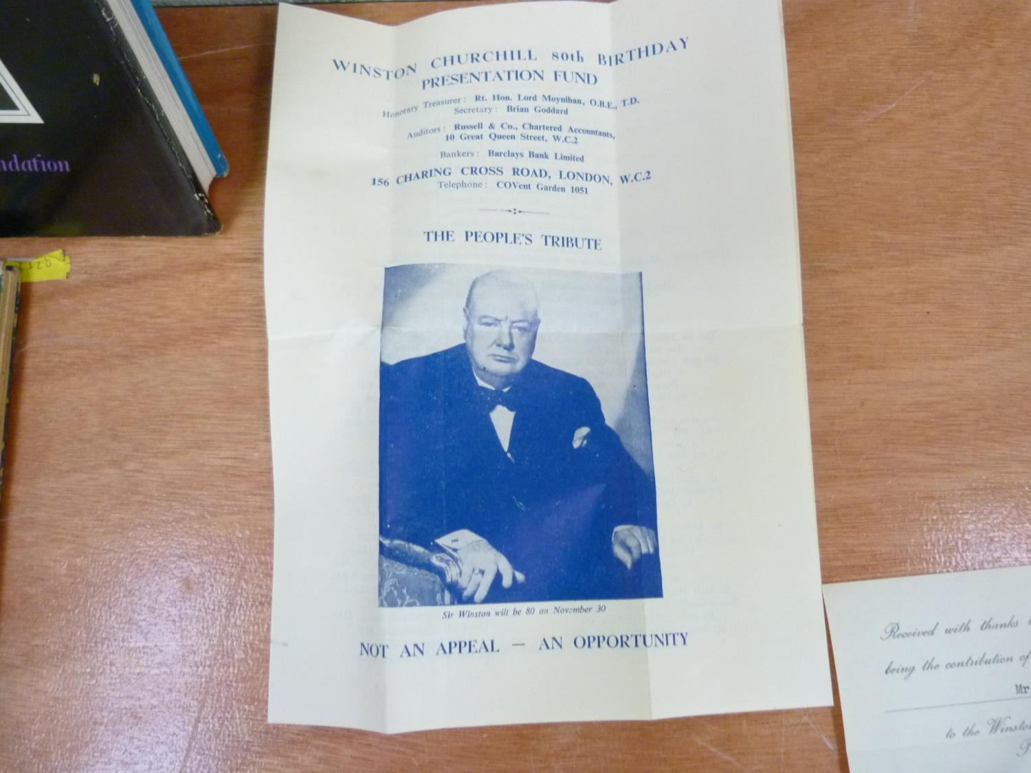 CHURCHILL W. S.  A collection of ephemera incl. coins, a Wedgwood pin tray & various other items - Image 8 of 15