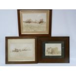 PHOTOGRAPHS. Pair of 19th century sepia photographs of agricultural scenes: "L.A. Bardley's