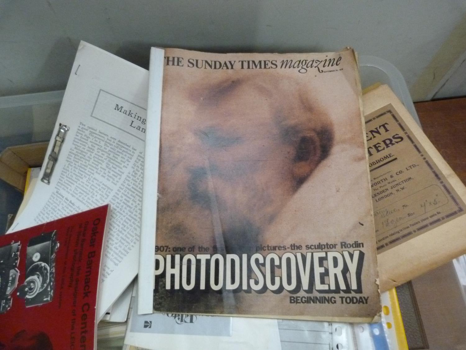 Photography.  A carton of softback publications, ephemera, research material in ring binders, etc. - Image 2 of 2