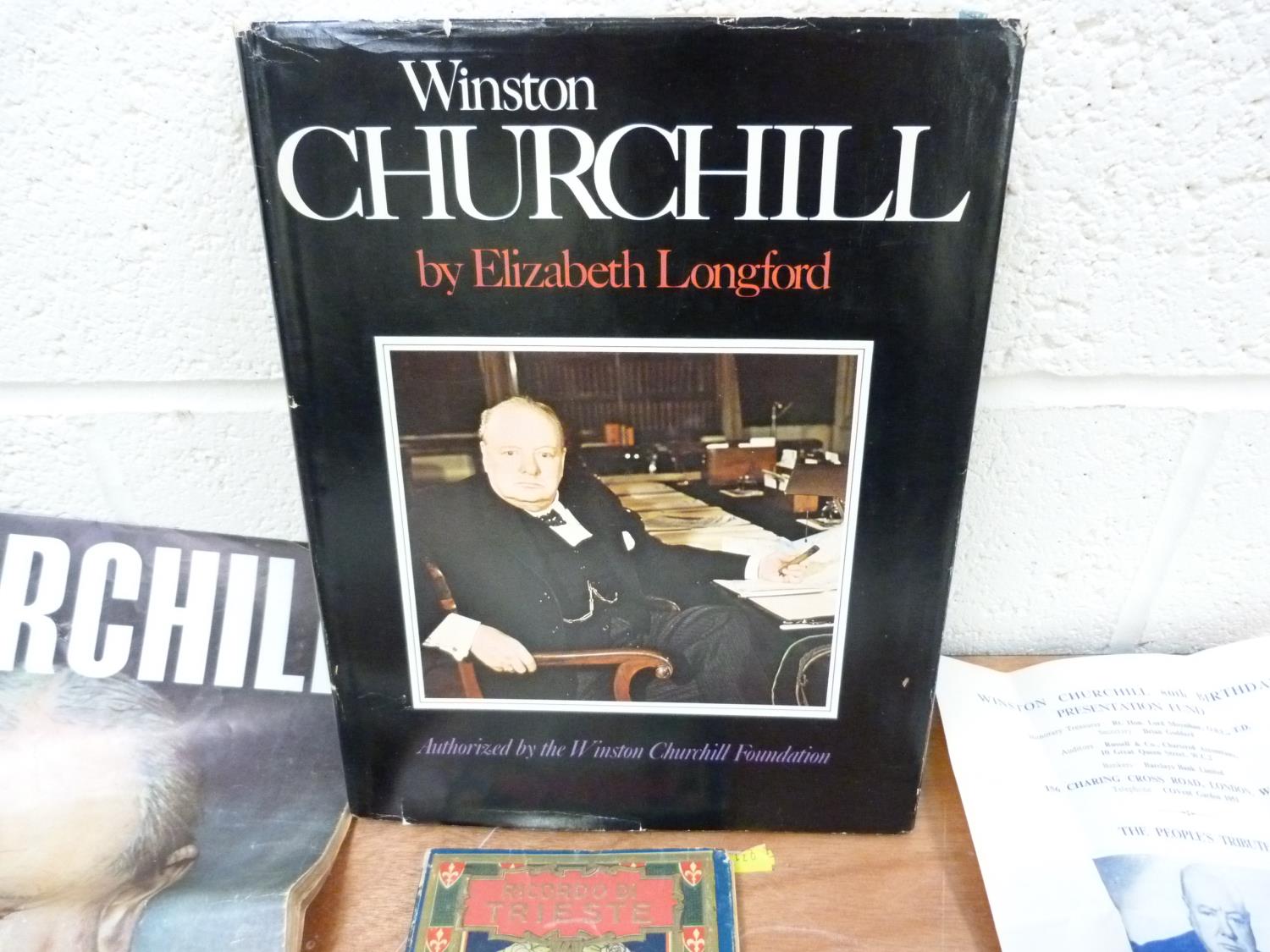 CHURCHILL W. S.  A collection of ephemera incl. coins, a Wedgwood pin tray & various other items - Image 10 of 15