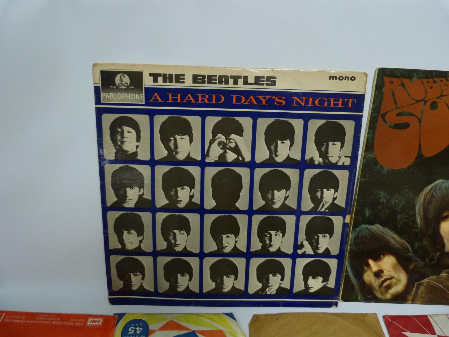 2 x Beatles LP's (Rubber Soul and A Hard Day's Night) an Adam Faith LP and 15 Uk singles including 9 - Image 3 of 9