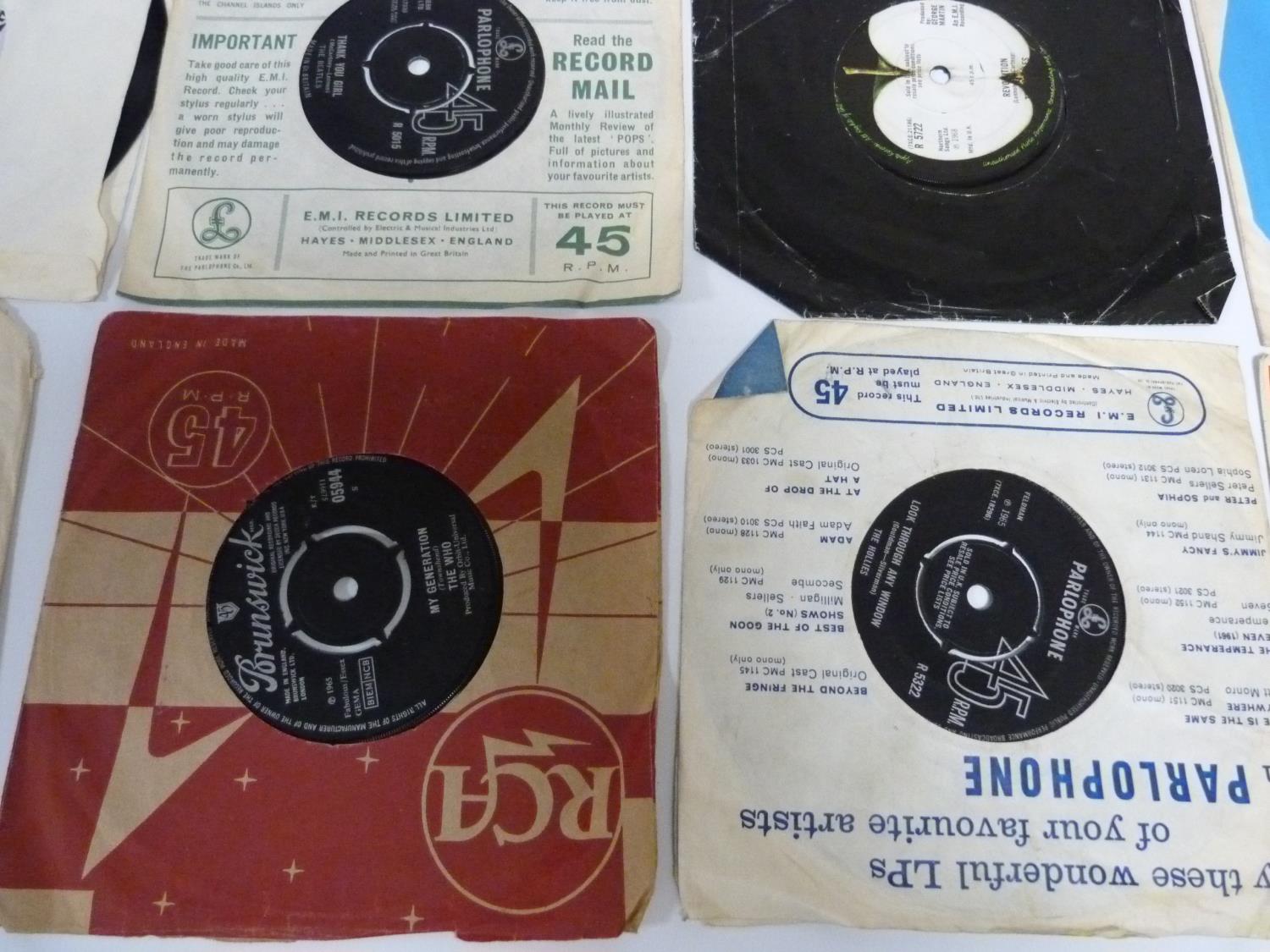 2 x Beatles LP's (Rubber Soul and A Hard Day's Night) an Adam Faith LP and 15 Uk singles including 9 - Image 8 of 9