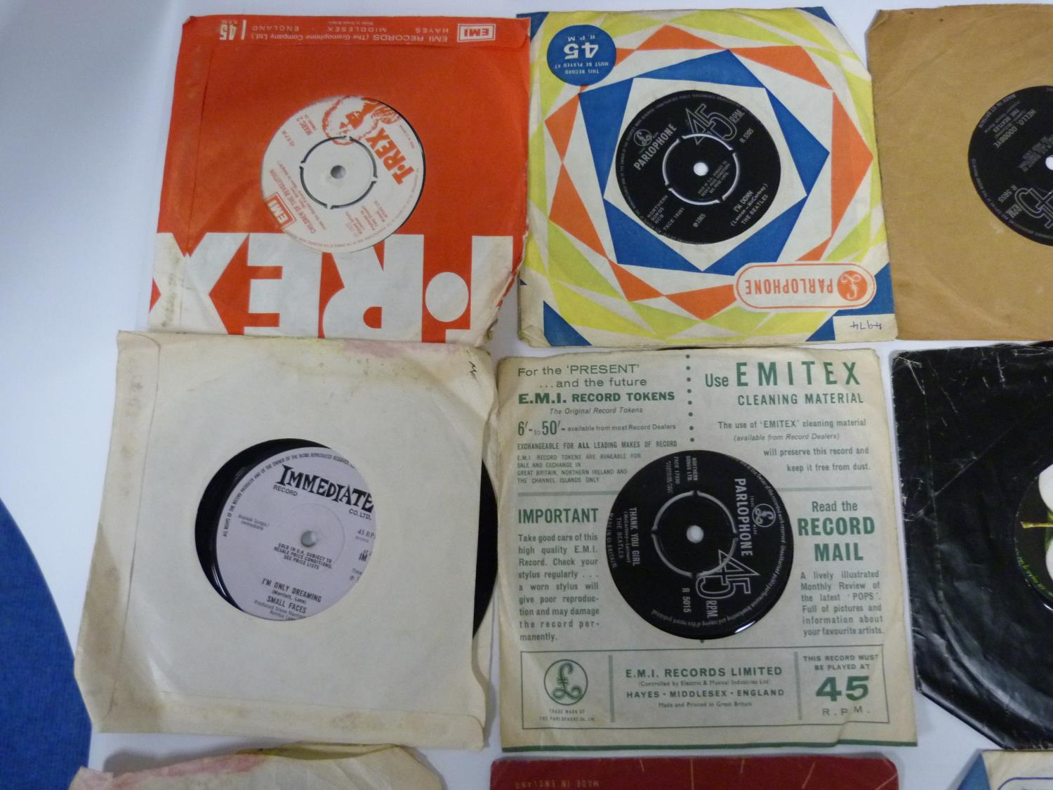 2 x Beatles LP's (Rubber Soul and A Hard Day's Night) an Adam Faith LP and 15 Uk singles including 9 - Image 4 of 9