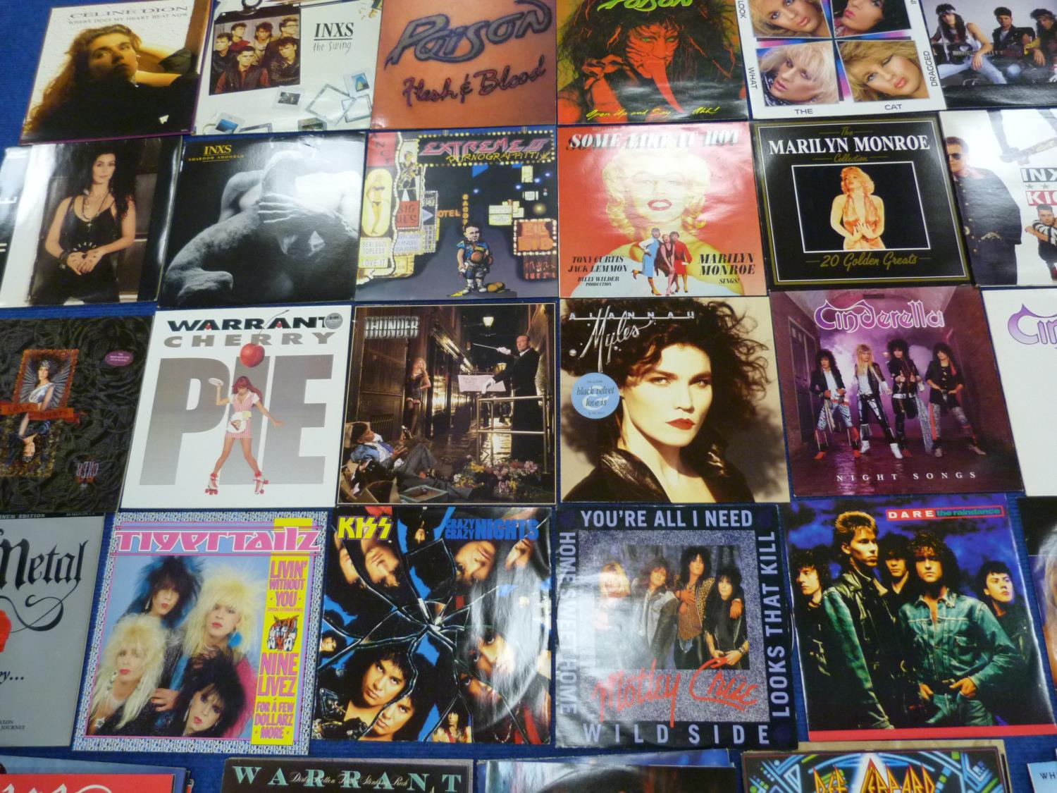 Quantity of Rock LP's to include Poison INXS and Cinderella. Also 45rpm records and two Marilyn - Image 9 of 12