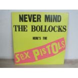 Sex Pistols - Never Mind The Bollocks UK LP. Submission on label and record but not on the sleeve.