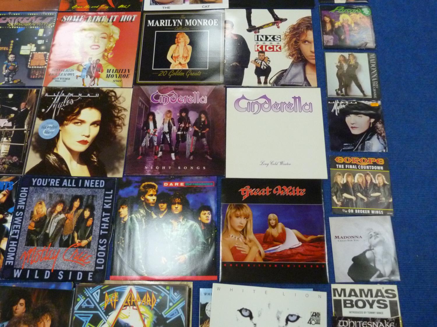 Quantity of Rock LP's to include Poison INXS and Cinderella. Also 45rpm records and two Marilyn - Image 6 of 12