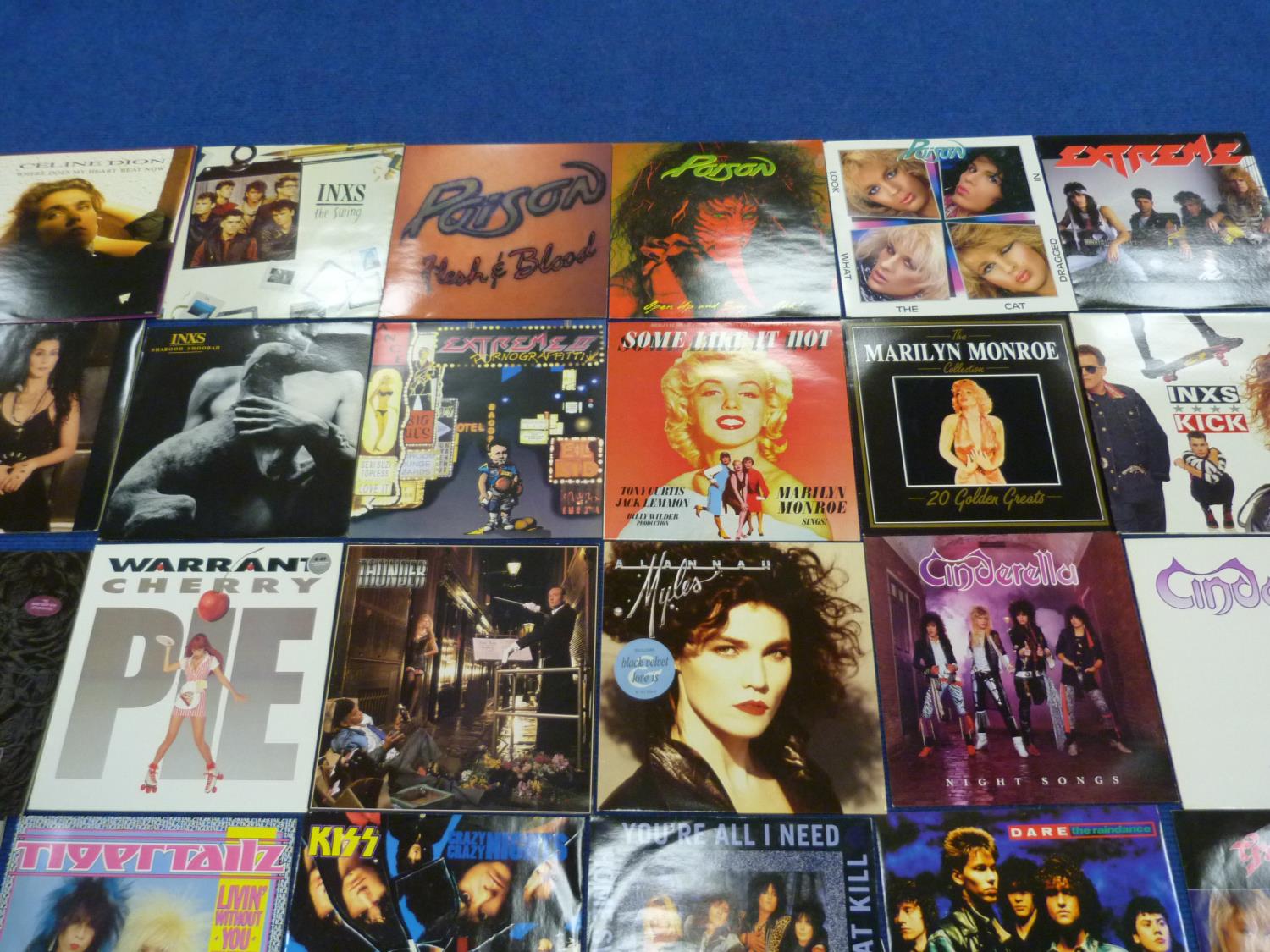 Quantity of Rock LP's to include Poison INXS and Cinderella. Also 45rpm records and two Marilyn - Image 8 of 12