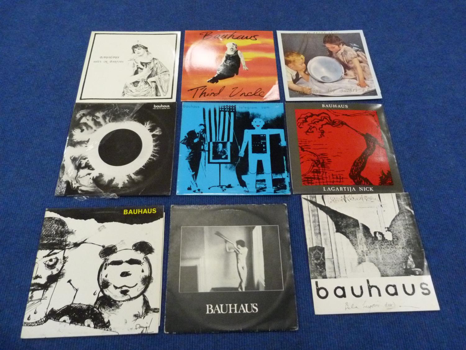 Nine Bauhaus LPs and 12" singles