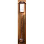 19th century mahogany cased stick barometer by J Maggio of Gravil Street, Holburn, London.
