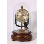 Bulle electro-magnetic 800 day clock under glass dome raised on chinoiserie stand with plaque