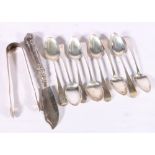 Set of five early 19th century silver teaspoons by Samuel Godbehere, Edward Wigan & James Boult,