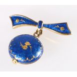 Silver gilt and enamel nurses type brooch watch by Verity with quartz movement, the case stamped "