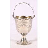 Victorian silver basket with engraved decoration and gilded interior by Henry Holland (of Holland,