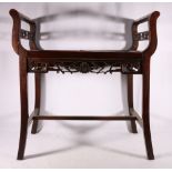 Chinese hardwood stool, 65cm wide