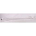 Whitefriars lead crystal yard of ale glass, 88cm tall.