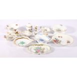 Eleven pieces of Herend of Hungary hand painted porcelain items including trinket dishes, egg shaped