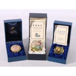 Three Halcyon Days Enamels boxes including Smithsonian limited edition 110 of 500, Meadow Flowers
