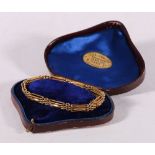 9ct yellow gold gate link bracelet, in James Duncan of Edinburgh jewellery box, 14g.