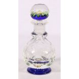 Perthshire art glass millefiori perfume bottle with stopper, "P" cane to interior perhaps for