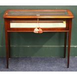 Reproduction mahogany glazed vitrine, 88 cm wide x 75 cm tall.