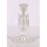 Baccarat French clear glass girondole or table lustre with Baccarat France mark to the base, 30cm