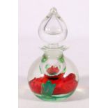 Caithness "Sultry Evening" design perfume bottle with poppy interior, limited edition number 26 of